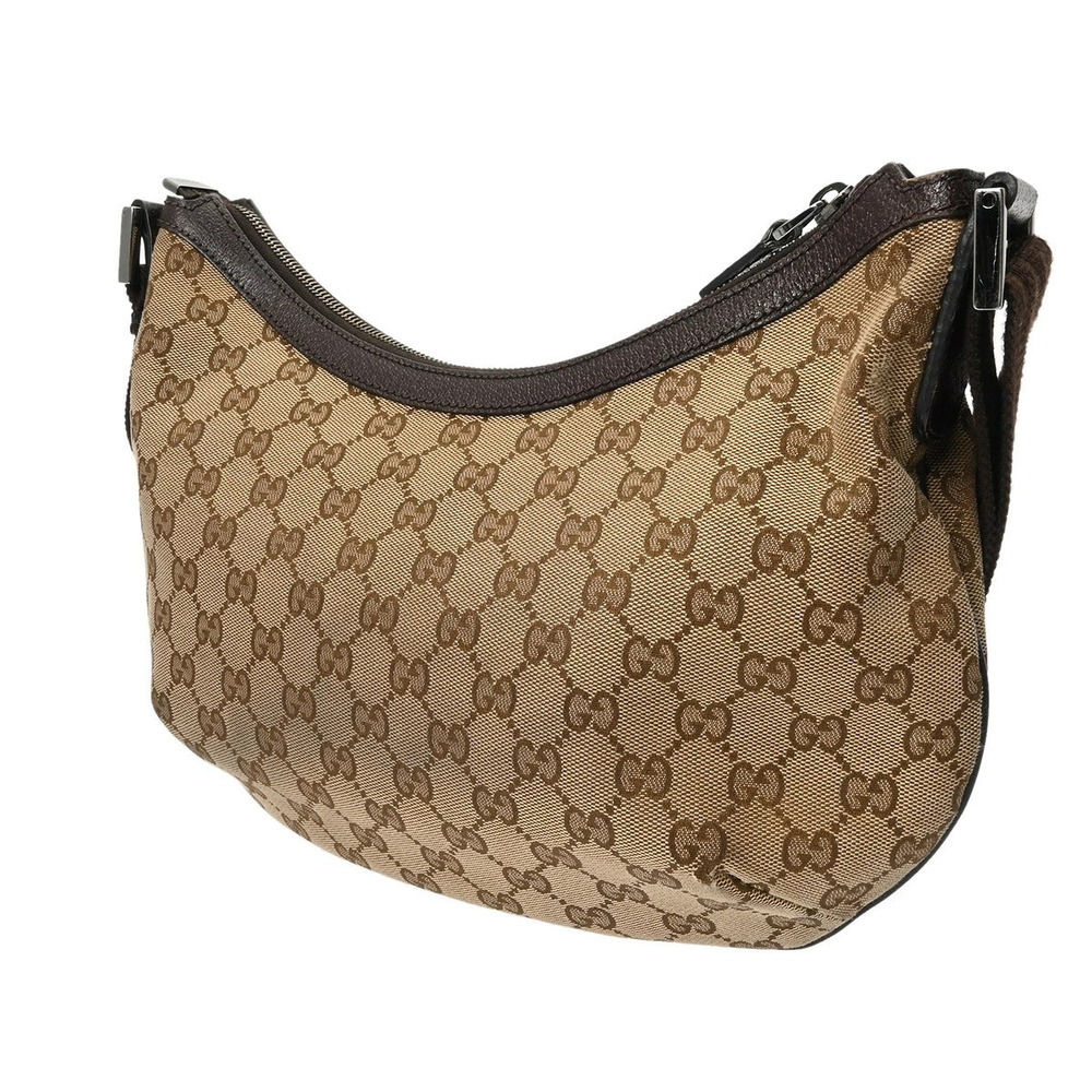 Gucci Shoulder GG Canvas Beige Bag Leather